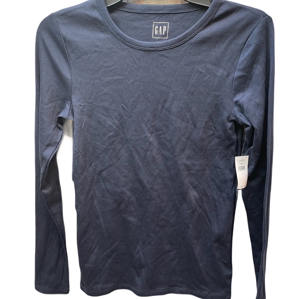 ❤️ GAP MODERN T CREWNECK LONG SLEEVE TOP SIZE SMALL NEW NAVY